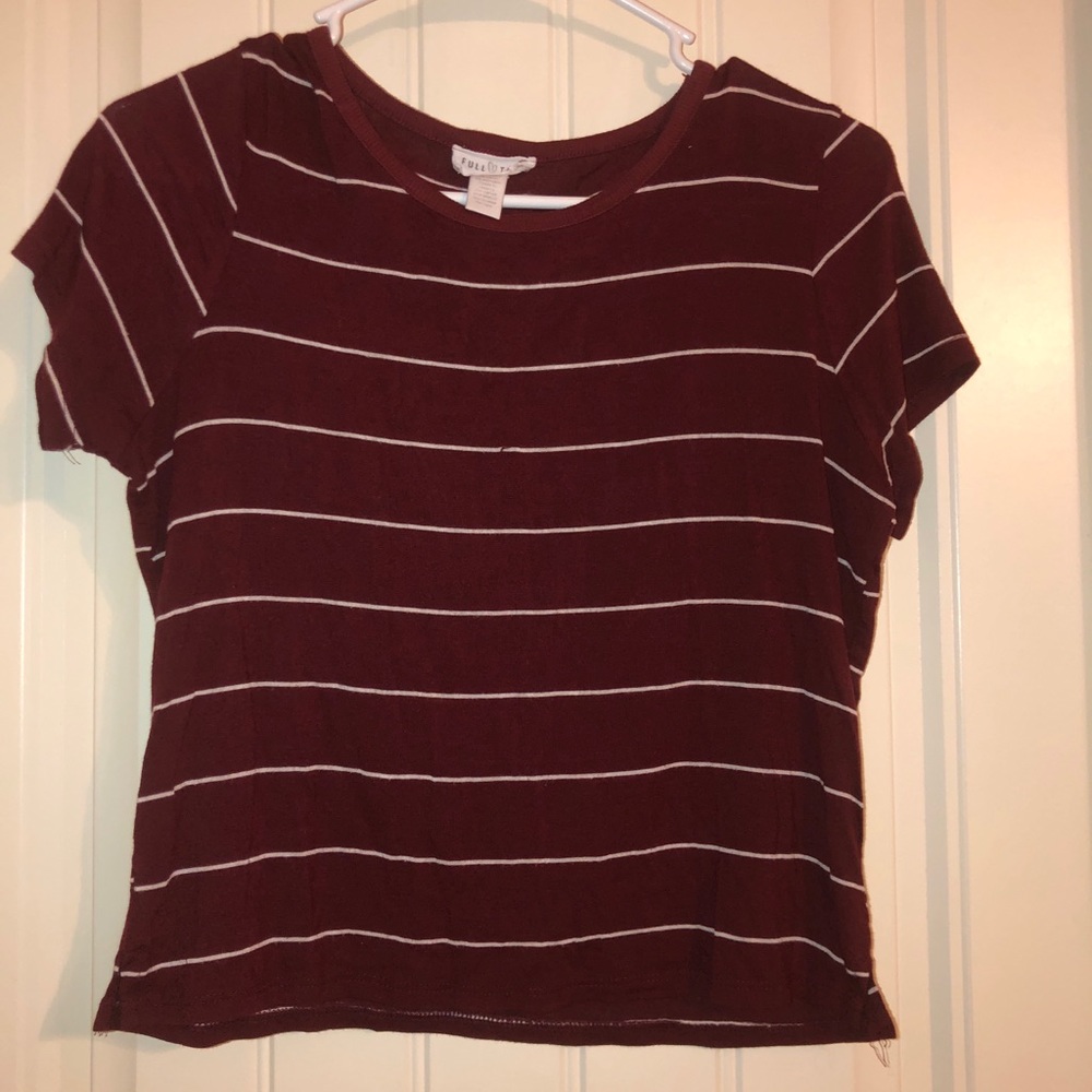 Red and white crop top